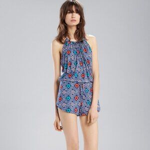 Josie by Natori Mesmerized Loungewear Romper in Navy/Cream new with tags